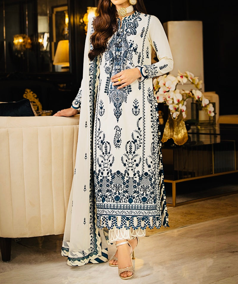 3-PCS RANG E NOOR COLLECTION LAWN SILK. -AJRN-0117