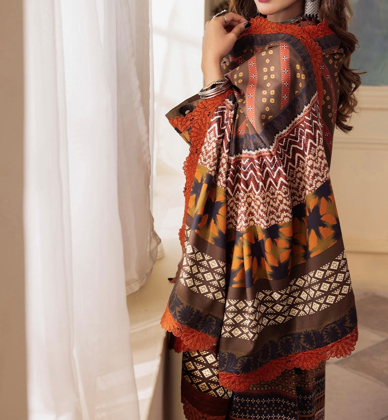 3-PC RANIA EMBROIDERED & PRINTED CAMBRIC-AJNR-0438