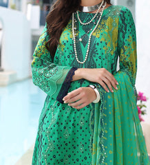 3-PC EMBROIDERED LAWN WITH EMBROIDRED CHIFFON DUPATTA CR4-0152