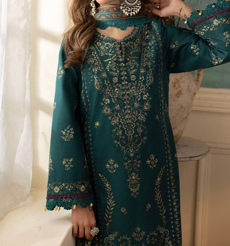 3-PC RANIA EMBROIDERED & PRINTED CAMBRIC-AJNR-1138