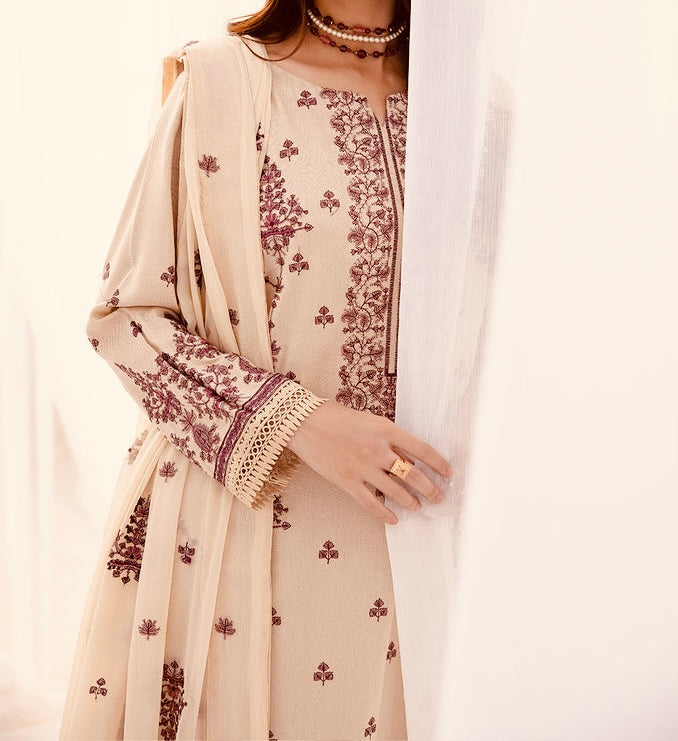 3-PCS EMBROIDERED KARANDI WITH EMBROIDERED CHIFFON DUPPATTA ZAIB COLLECTION
-ZB-10330