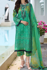 3-PC EMBROIDERED LAWN WITH EMBROIDRED CHIFFON DUPATTA CR4-0152