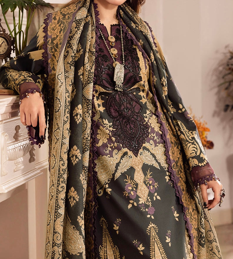 3-PC RANIA EMBROIDERED & PRINTED CAMBRIC-AJNR-0938