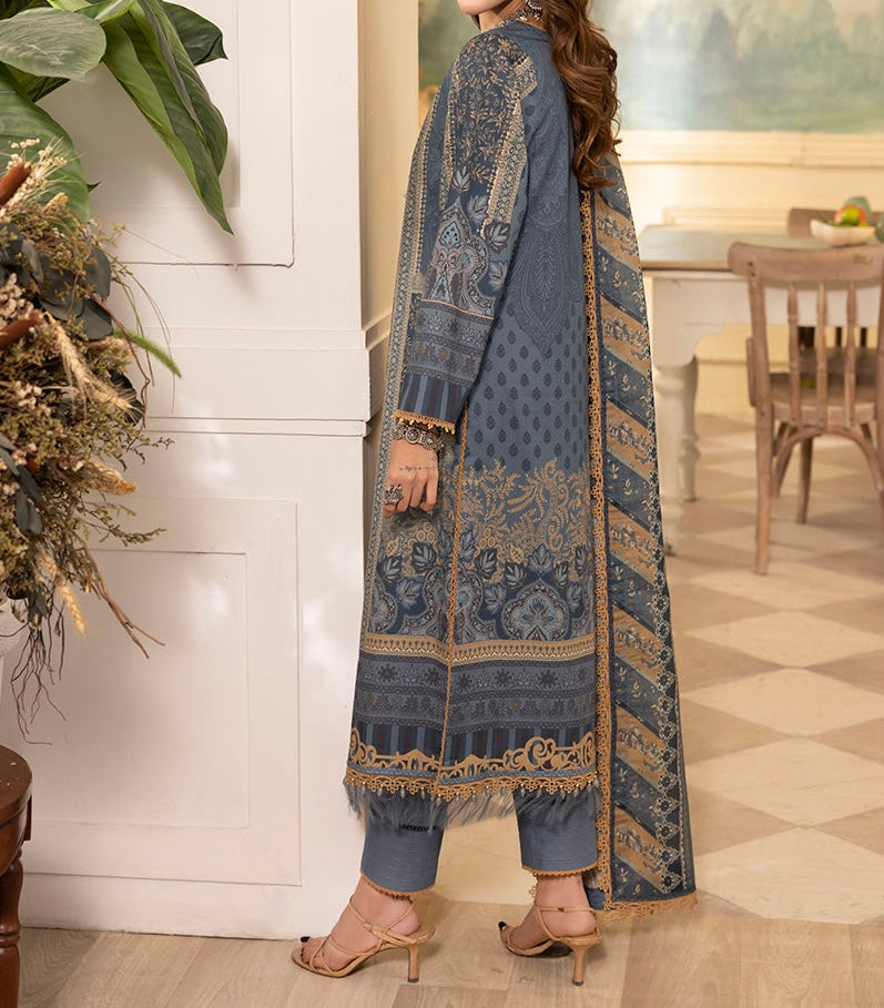 3-PC RANIA EMBROIDERED & PRINTED CAMBRIC-AJNR-0638