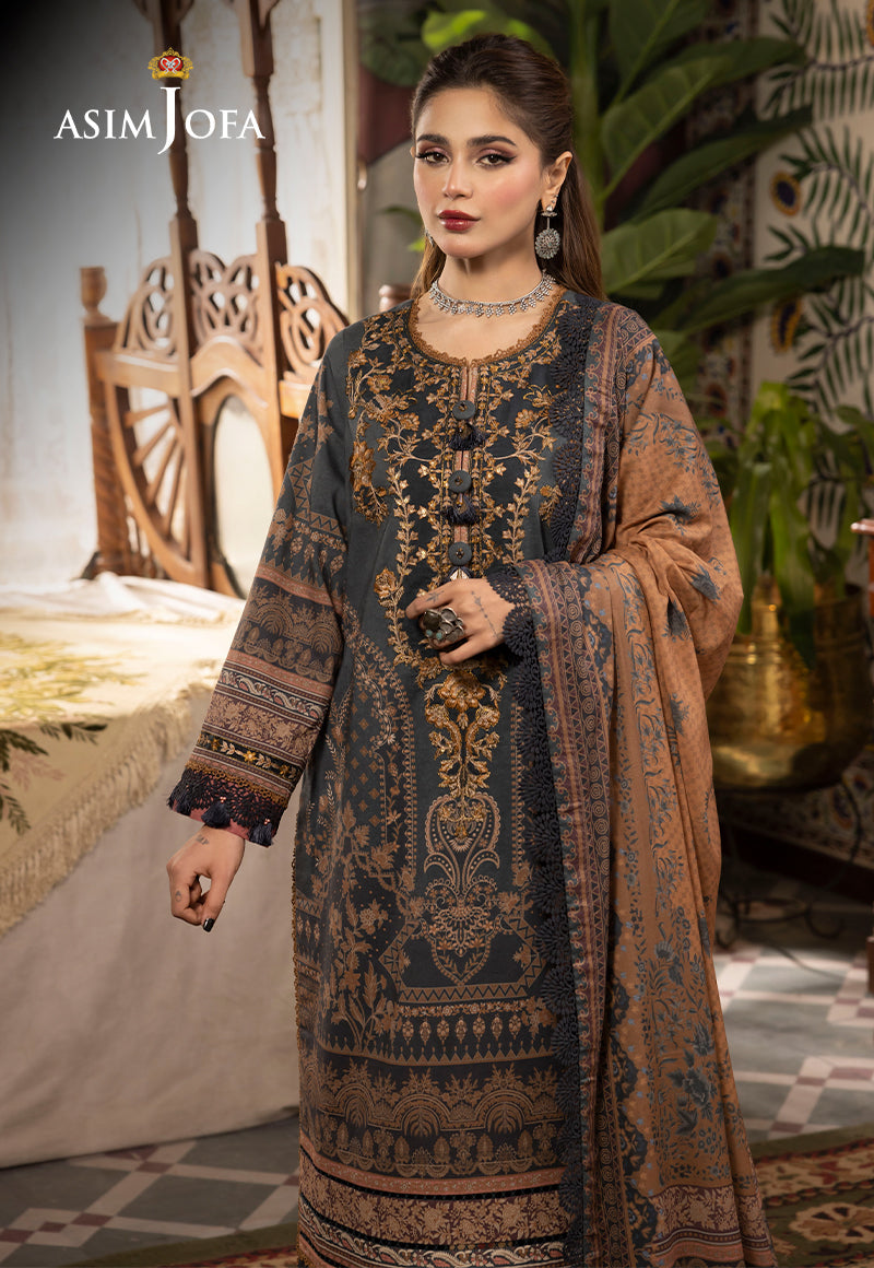 3-PC RANIA EMBROIDERED & PRINTED CAMBRIC-AJNR-0538