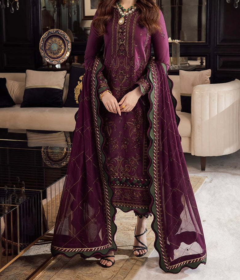 3-PCS RANG E NOOR COLLECTION LAWN SILK. -AJRN-0417