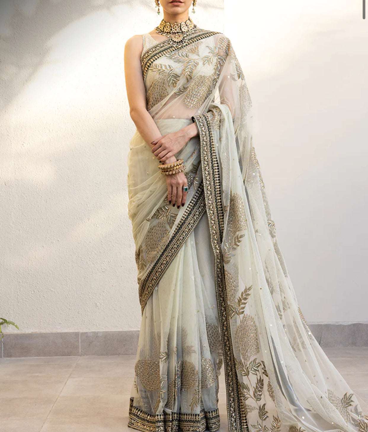 3-PCS-POLY NET SAREE-”MERA HASEEN JORA’”AJJH-09