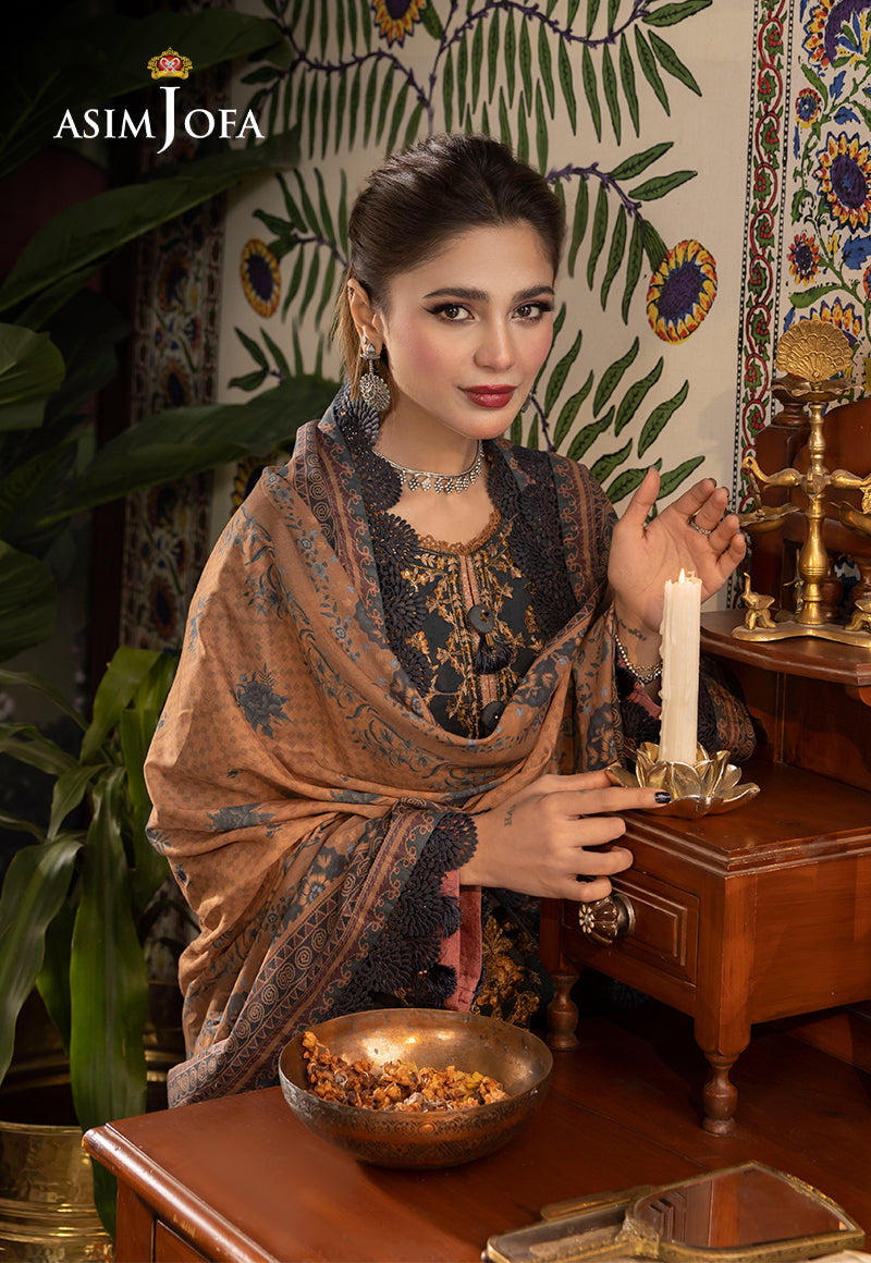 3-PC RANIA EMBROIDERED & PRINTED CAMBRIC-AJNR-0538