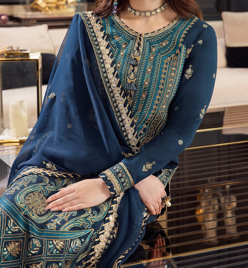 3-PCS RANG E NOOR COLLECTION LAWN SILK. -AJRN-1017