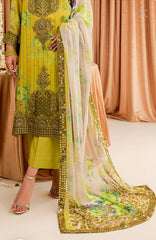 3-PCS-GREEN CHIFFON SUIT-VASAL FORMALS BY CHARIZMA-VSL-07