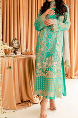 3-PCS-GREEN CHIFFON SUIT- VASAL FORMALS BY CHARIZMA -VSL-02