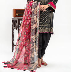 3-PC LAWN JACQUARD SHIRT WITH PRINTED DUPATTA AND TROUSER CLJ3-0540