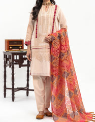 3-PC LAWN JACQUARD SHIRT WITH PRINTED DUPATTA AND TROUSER CLJ3-0440