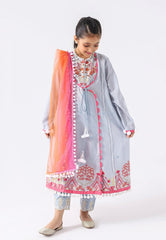 3-PC EMBROIDERED SHIRT WITH COTTON TROUSER & NET DUPATTA CKP21-23-S