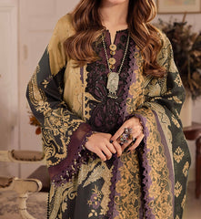 Elegant black and gold embroidered dress fabric details – Marina Mystique