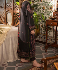 Side pose of black embroidered 3-piece outfit – Marina Mystique